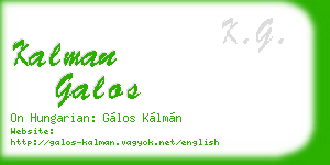 kalman galos business card